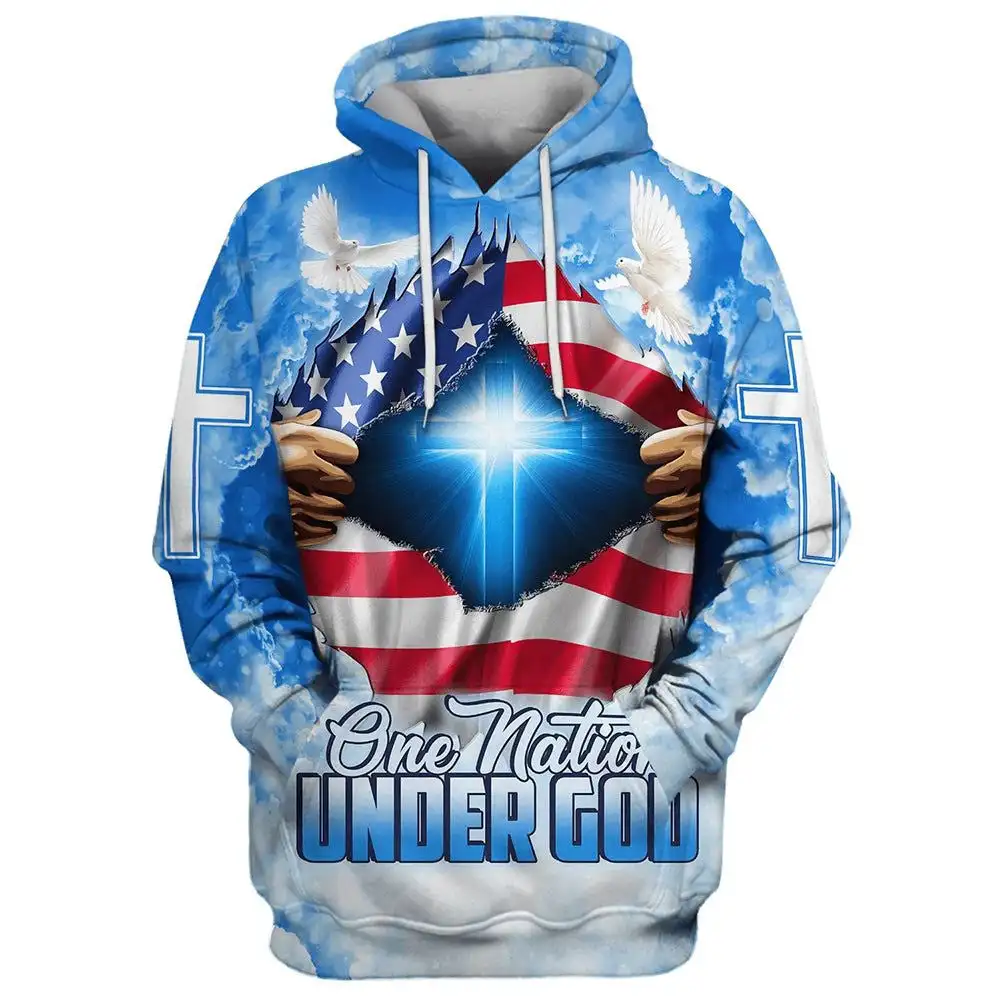 Hoodies Men 3D Printed Christian Jesus Latin Cross Tiger Graphic Men Hoodies Retro Sweatshirts God Hooded Pullover Clothes Tops