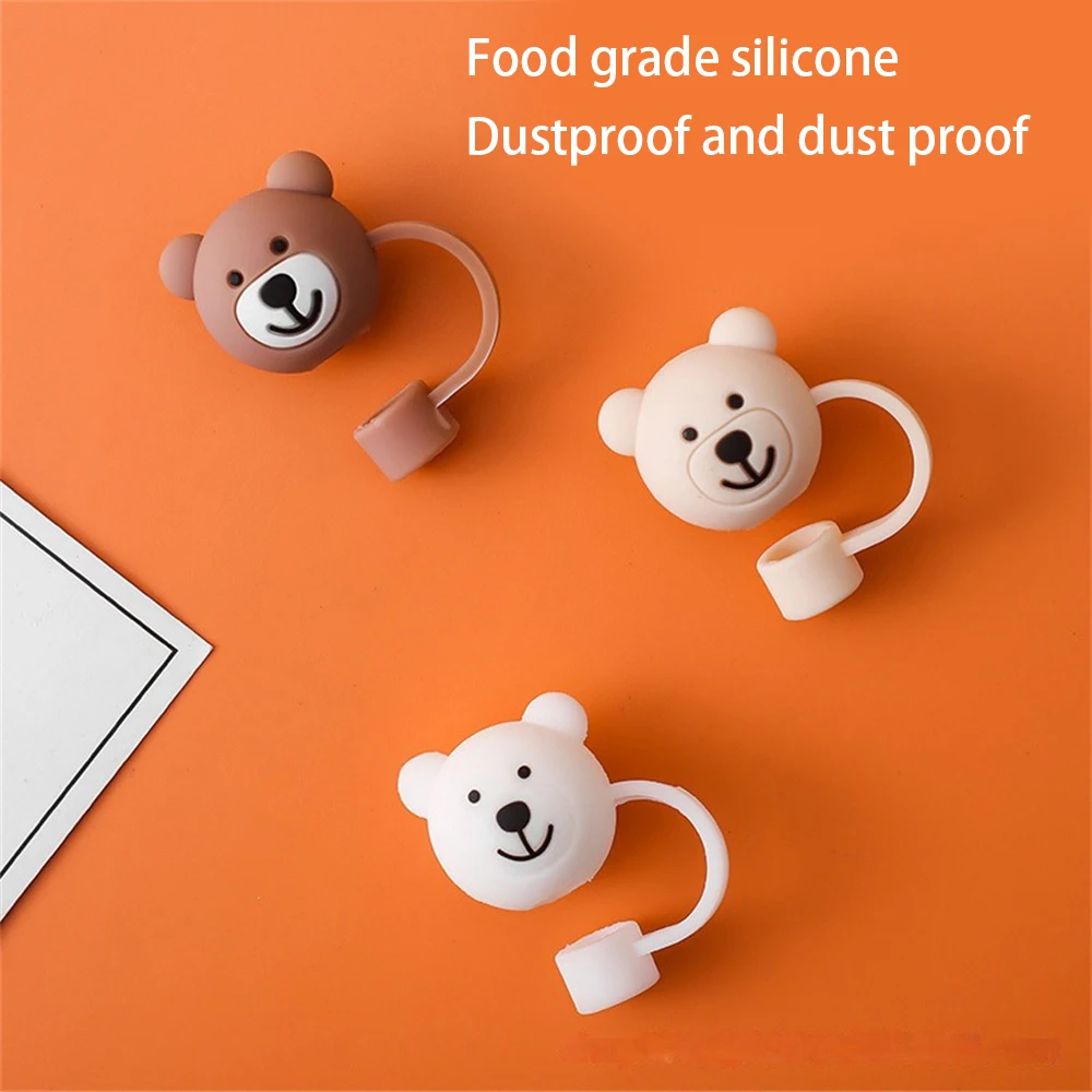 1~5PCS Easy To Clean Cartoon Straw Protective Cover Soft Silicone Protective Cover Exquisite Workmanship