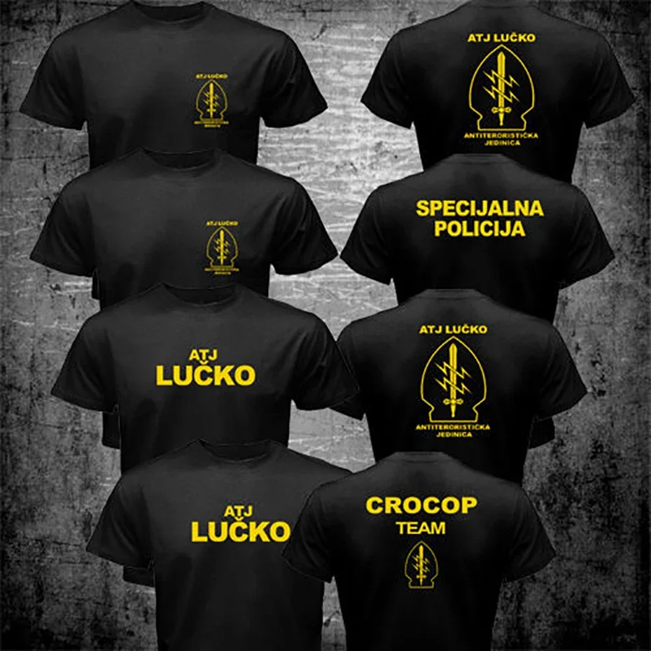 ATJ LUCKO Croatian Counter Terrorism Special Unit Force Tshirt Man Men Short Sleeved Tops Tee Shirt Summer Casual Short Sleeve