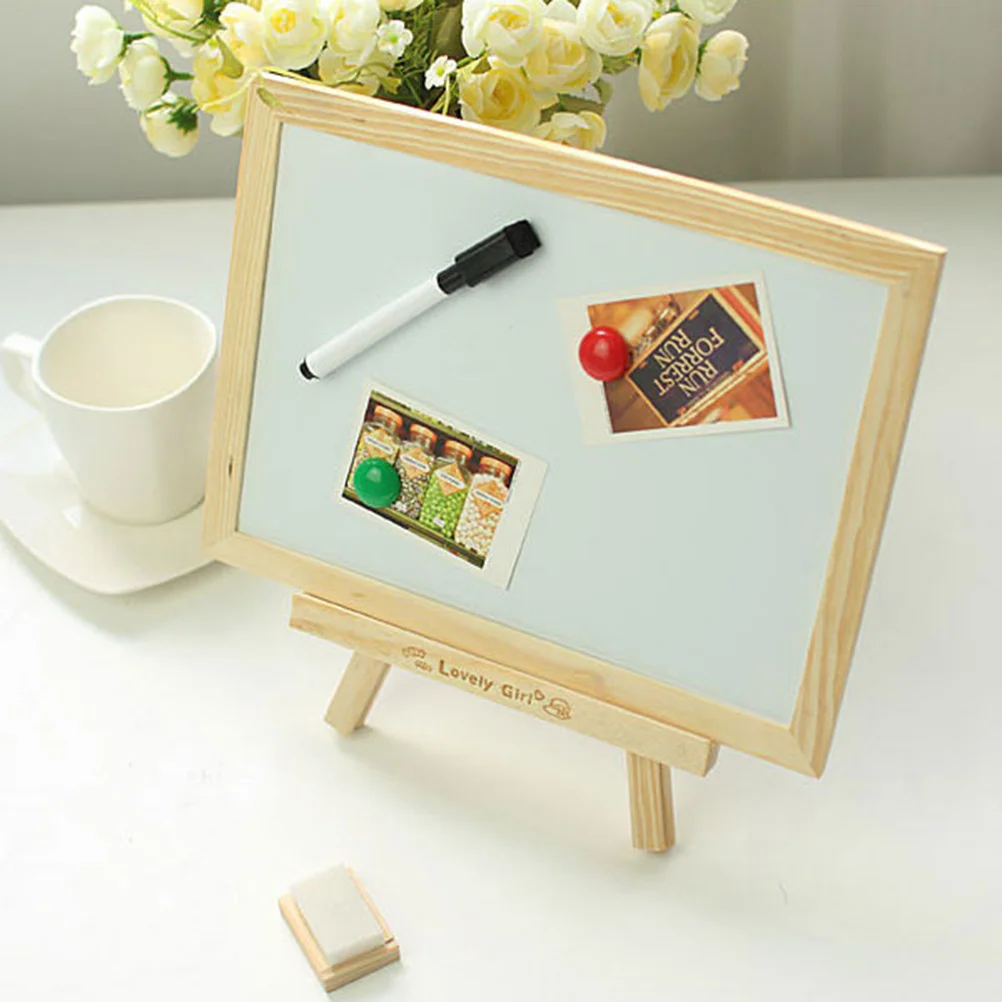 لوحة إعلانية صغيرة على شكل سبورة، حامل رسم خشبي على الوجهين للأطفال، لوحة تعليمية للكتابة وتعلم الكلمات الرياضية
