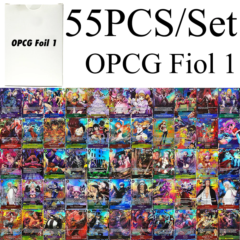 

55PCS/Set One piece Character Game Cards DIY OPCGMonkey.D.Dragon Luffy Nefeltari Vivi Nico Robin Kouzuki Oden Nami Anime Cards