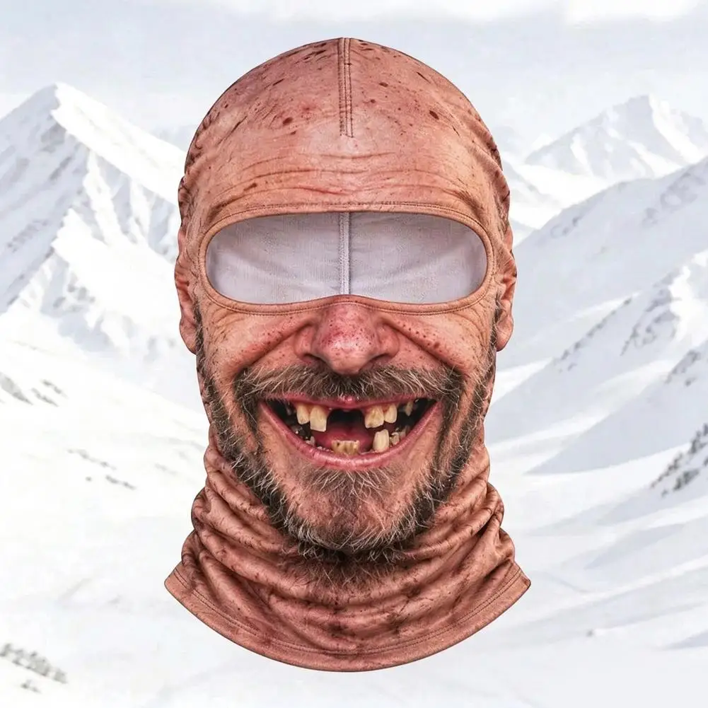 Lustige 3D-Gesichts-Balaclava-Mütze, Vollgesichtsmaske, Kapuze, Balaclava für Motorradfahren, Skifahren, Gesichtsmaske, Outdoor-Warm-Balaclava-Mütze – Detail 13
