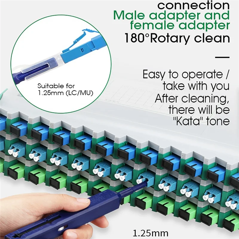 LC/MU 1.25Mm 광섬유 청소 펜 원 클릭 청소 섬유 클리너 도구 광섬유 커넥터 클리너