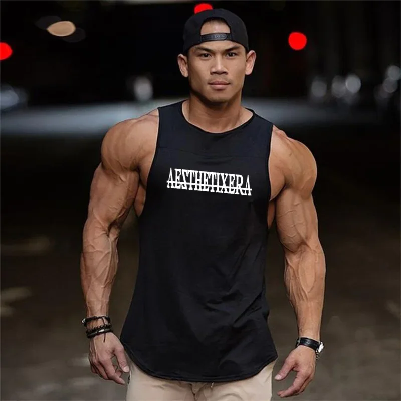 New Gyms Fitness Bodybuilding Brand Cotton Summer Tank Tops Men Stringer Fashion Mens Workout Clothing Sleeveless Shirts Vest