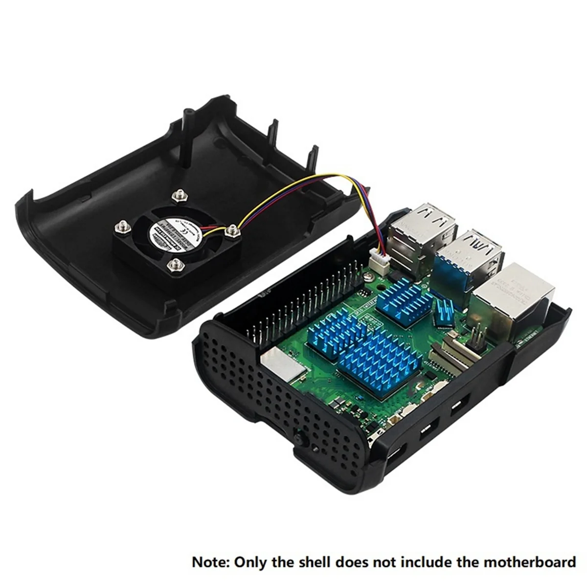 For Raspberry Pi 5 ABS Case Plastic Shell Compatible with Cooling Fan for RPI 5 Pi5 Accessories