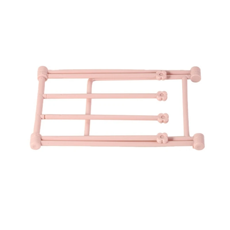 Foldable Display Rack Vertical Pink Display Shelf Desktop Storage Rack for Women