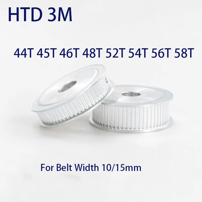 

1Pcs HTD 3M AF Timing Pulley 44T 45T 46T 48T 52T 54T 56T 58T Teeth Bore 5mm-15mm Belt Width 10/15mm 3M Transmission Belt Pulley