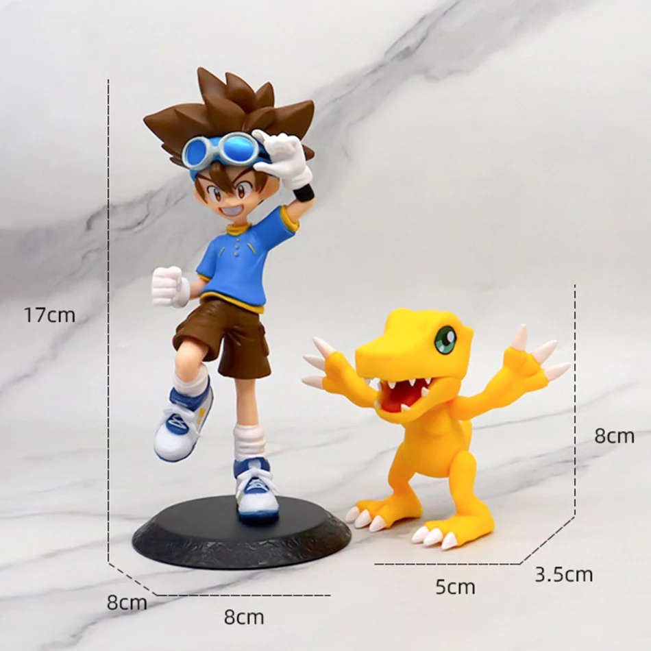 Anime Digimon Adventure Figure Yagami Taichi Ishida Yamato Yagami Hikari Takaishi Takeru Action Model PVC Decorations Toys Gifts