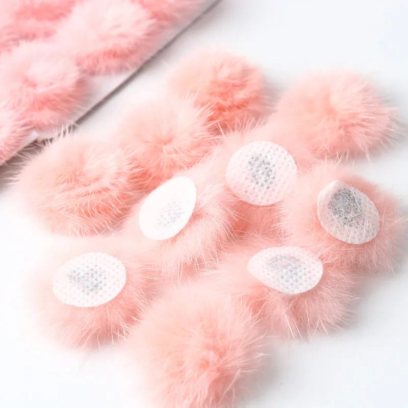 2.5Cm Color Pom Poms Bag Ornaments Real Plush Jewelry Fox Fur Ball Car Keychain Hairpin Diy Material Bag Handmade Accessories