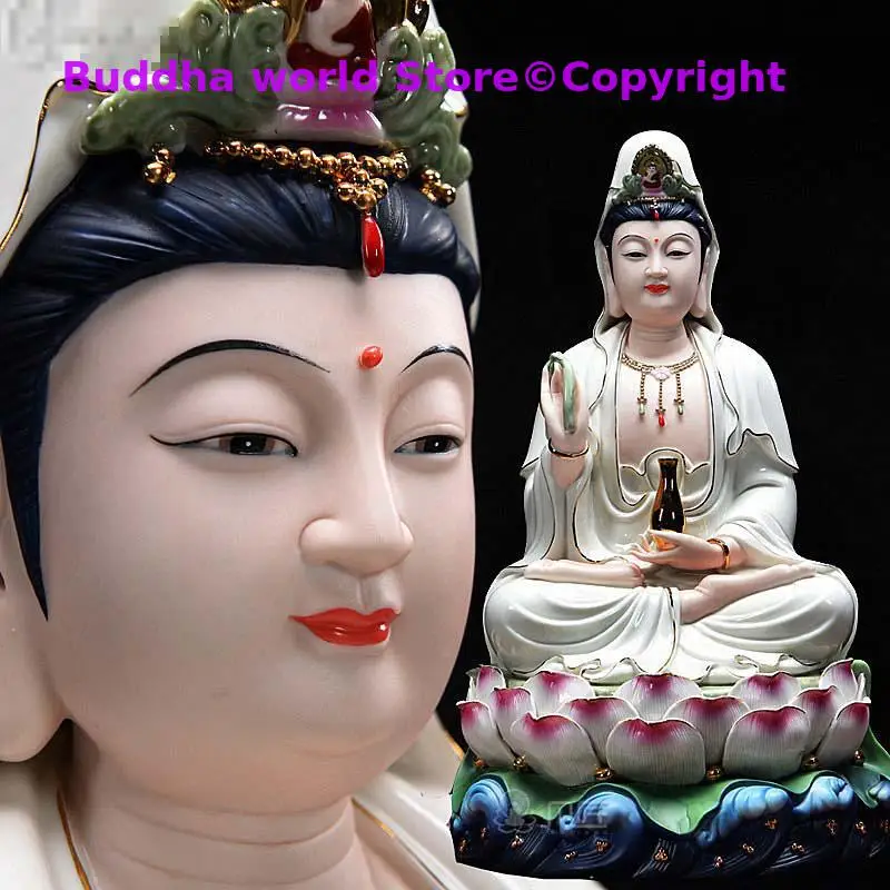 2025 high grade COLOR Porcelain GUAN YIN PU SA BUDDHA home Altar shop Worship efficacious Talisman family Goddess Mascot statue