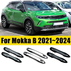 For Opel Vauxhall Mokka B 2021 2022 2023 2024 Anti-scratch Bowl Sticker Fiber Car Door External Handle Luxurious Car Accessories