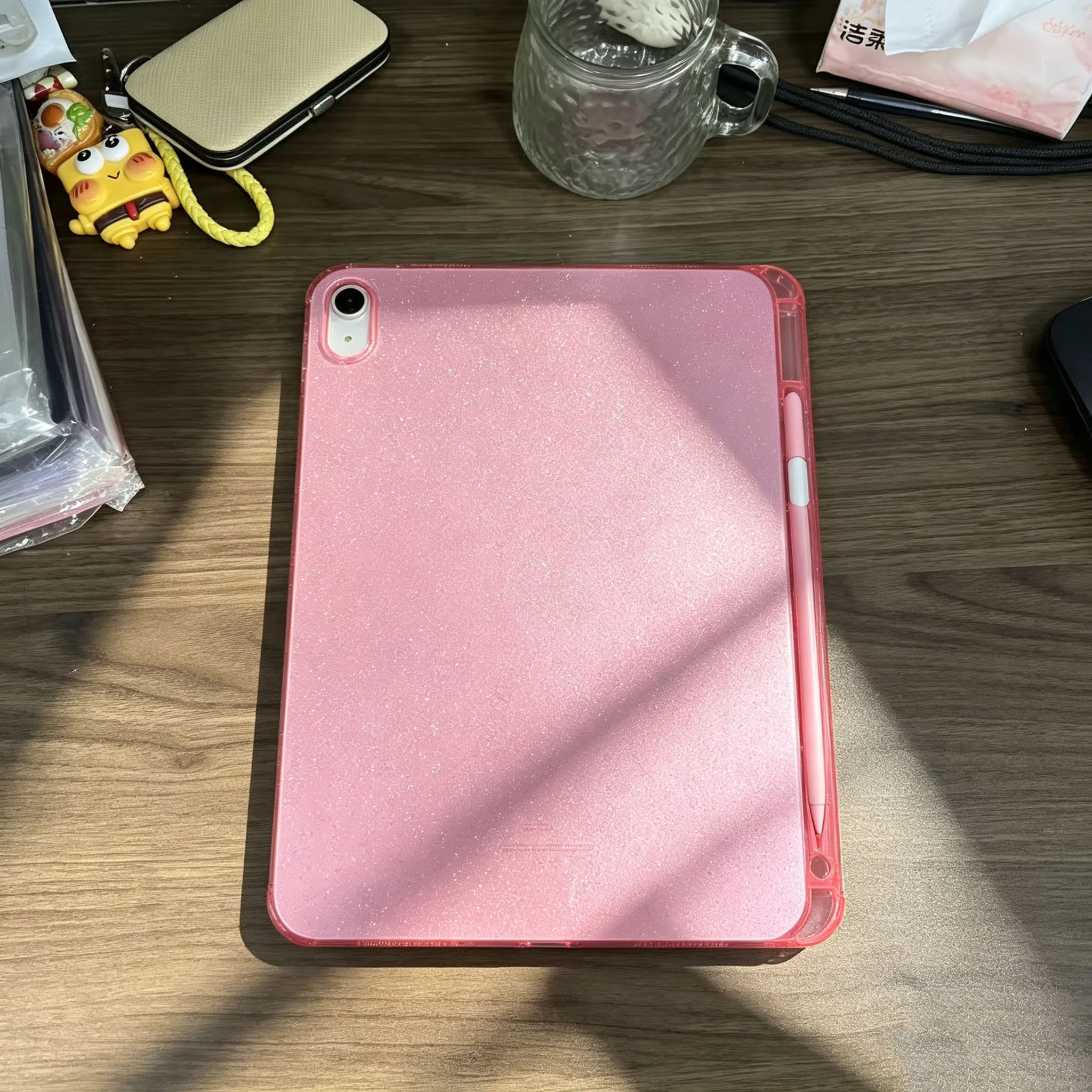 Case for iPad (A16) 11th Generation 11 Inch 2025/10th Generation 10.9 Inch 2022 Transparent Glitter Case with Pencil Slot