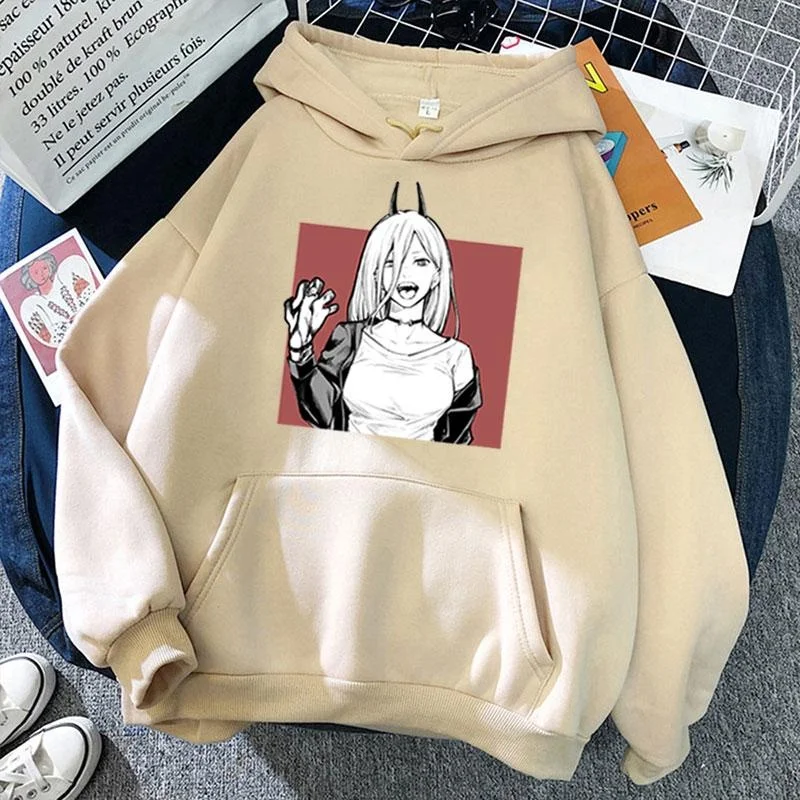 New Power Hoodie Unisex Fashion Anime Hooded Sweatshirt Long Sleeve Pullover