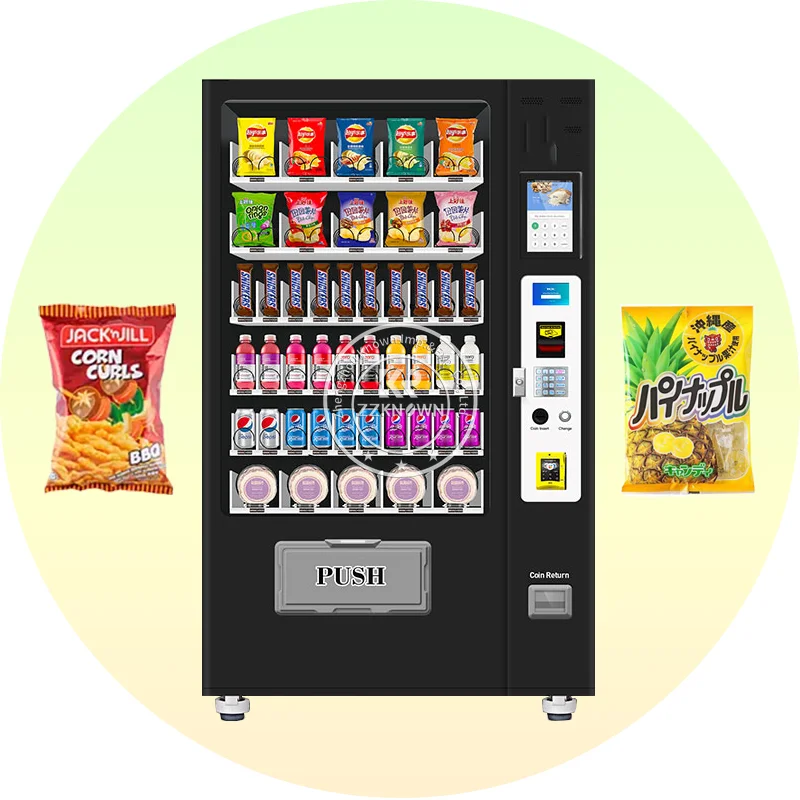 Touch Screen Refrigerated Salad Healthy Food Dispenser Dessert Cupcake Vending Machine Elevator Sandwich Bread Vending Machine