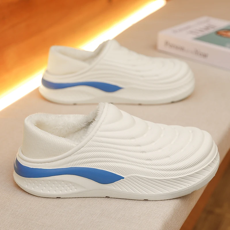 Thick Sole Home Indoor Outside Men And Women Couples waterproof Winter Household Warm Fluffy Slippers Plush Cotton Shoes Ladies