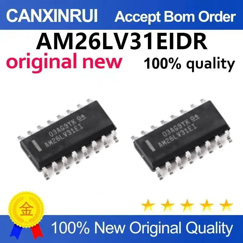 (5pcs-100pcs)New AM26LV31EIDR Package SOIC-16 Four way Differential Line Driver Chip