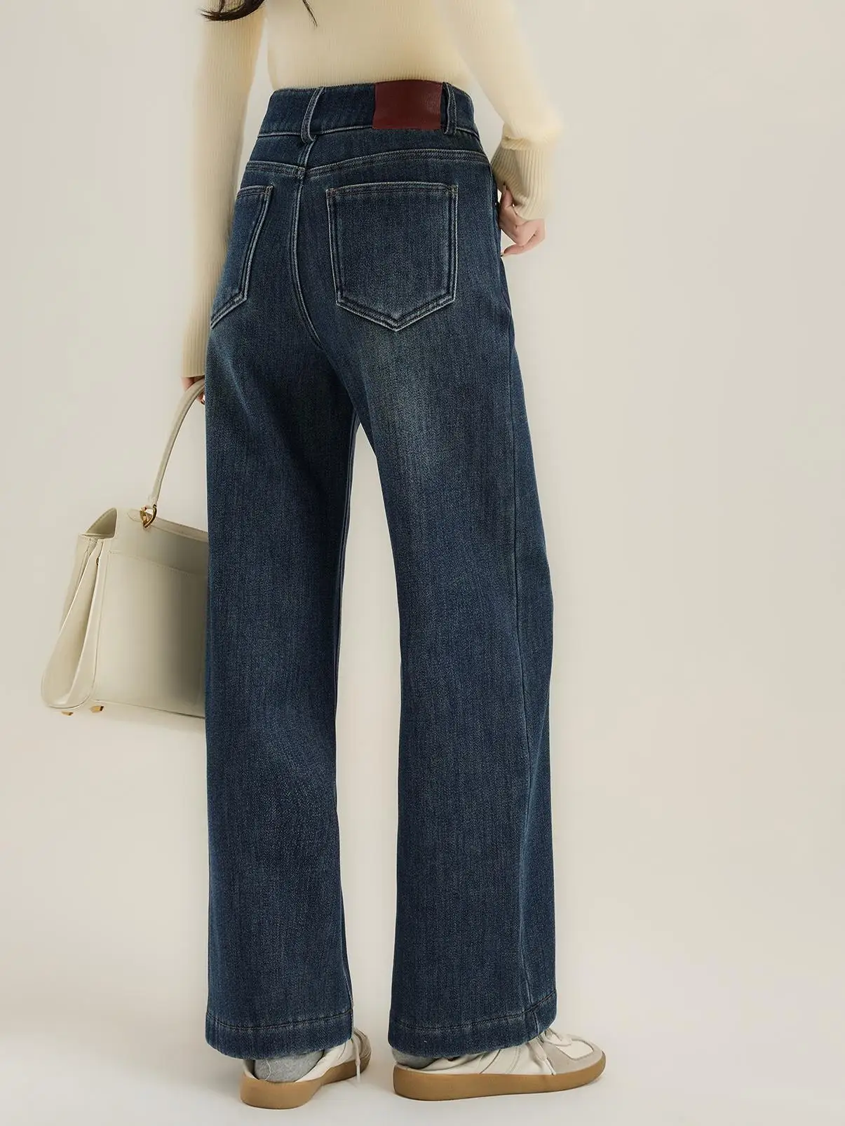 

Прямые джинсы с высокой талией, женские универсальные осенне-зимние новые джинсы маленького размера, удобные повседневные джинсы глубоких светлых цветов