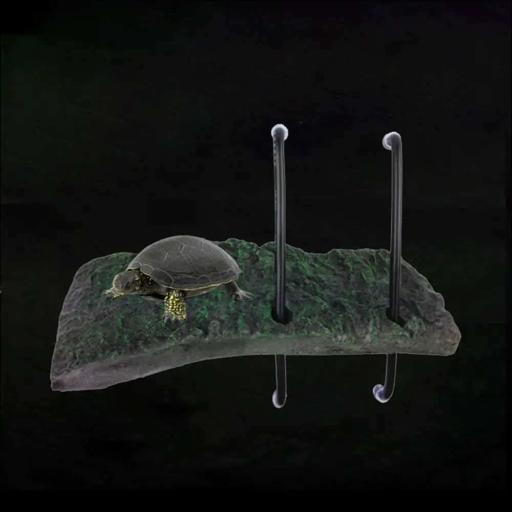 with Suction Cups Turtle Basking Platform Black Green Resin Turtle Floating Platform Automatic Rising-lowering