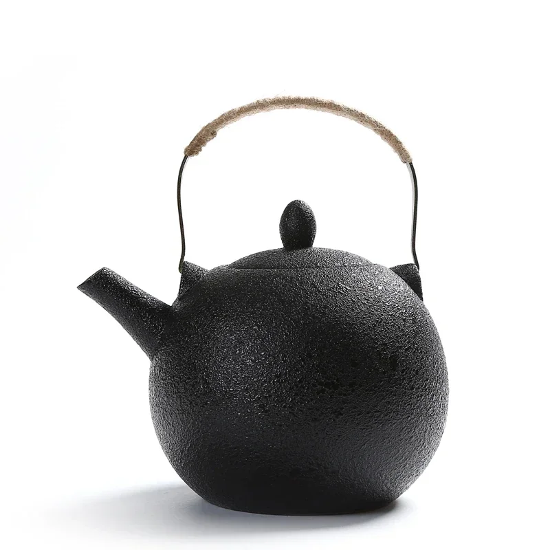 

2000ml Big Capacity Black Crockery Ceramic Teapot with Stainless Steel Filters Coffee Tea Sets Porcelain Tea Pot