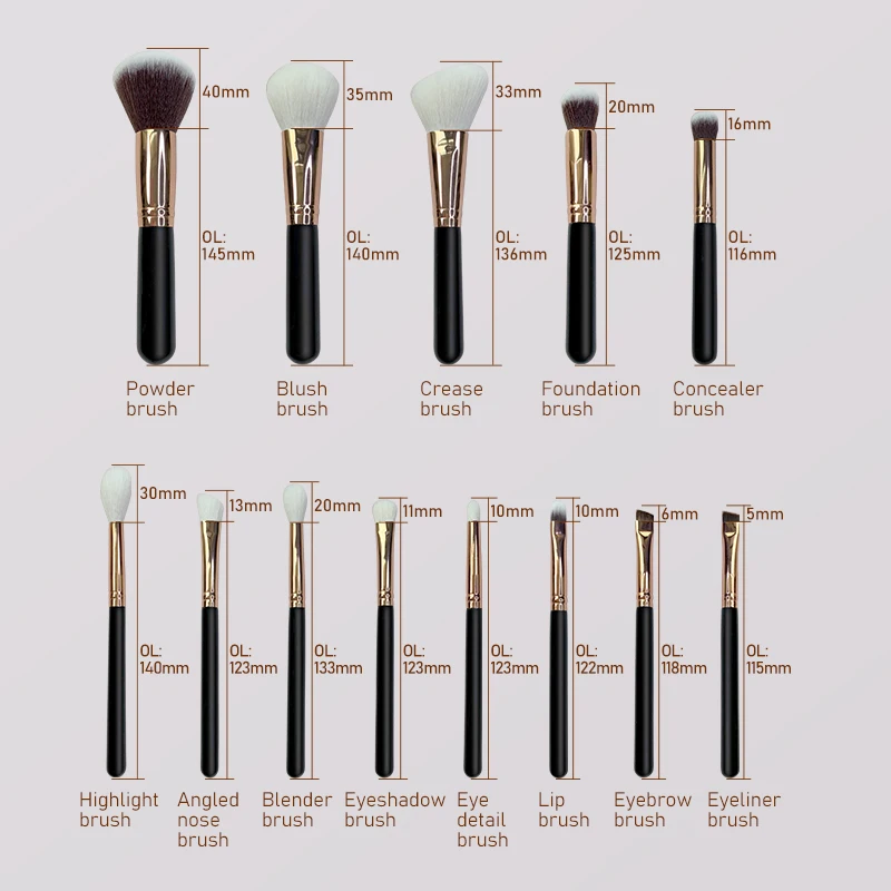 Luxury Goat Hair Makeup Brush Set With Burgundy Handle Professional Makeup Brushes For Perfect Blending Contouring And Finishing