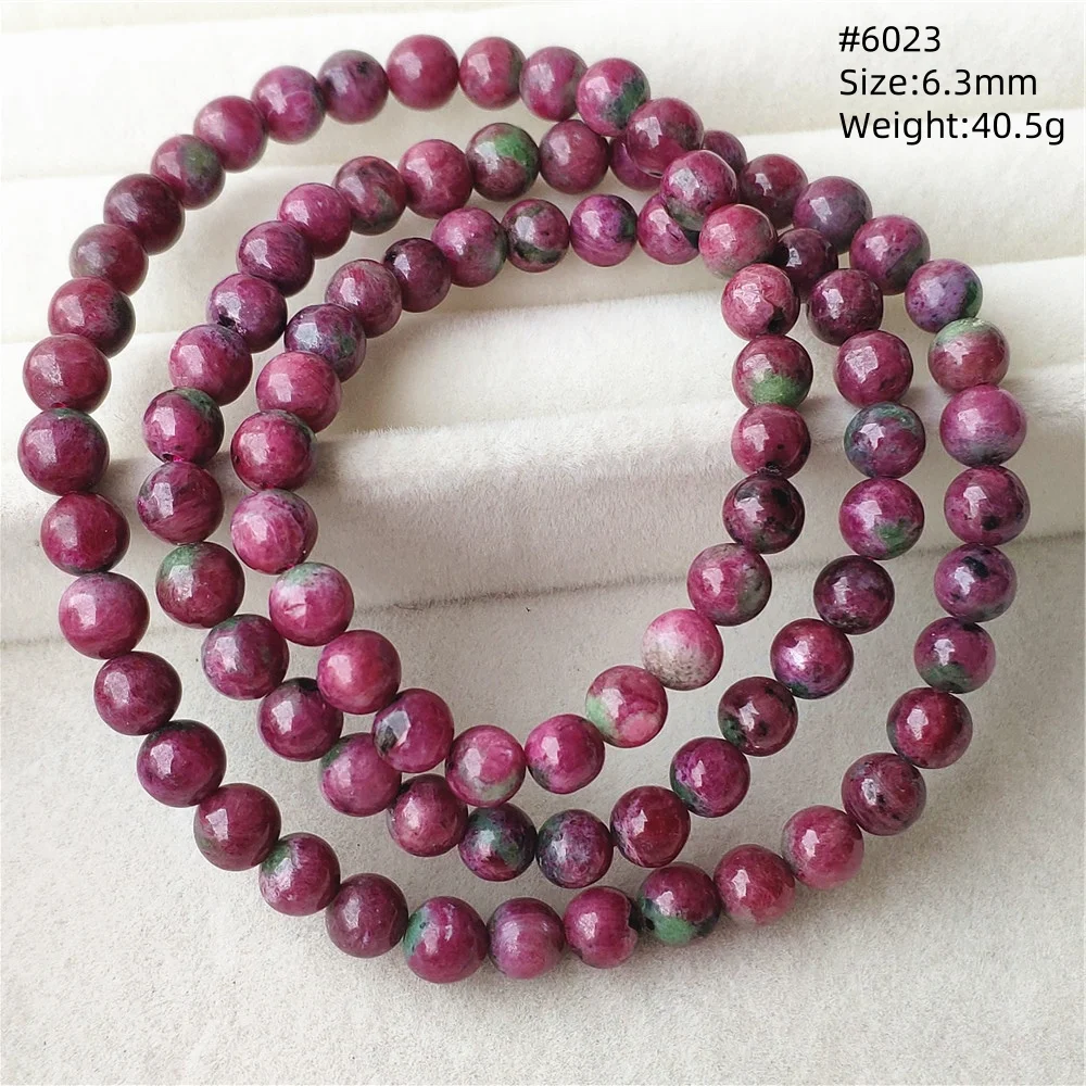 

Натуральный красный рубин, бусины, браслет с 3-круглами, эластичный редкий красный, зеленый рубин, модные редкие ювелирные изделия AAAAA