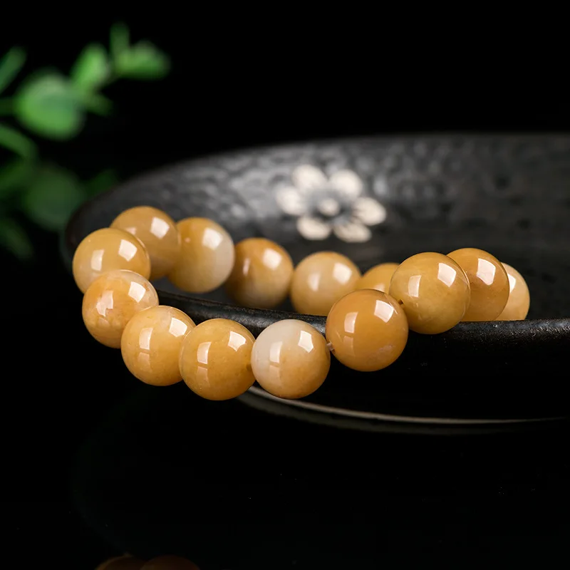 Natural  Gold Wire Jade 13mm Hand String Gobi Jadeite Topaz Bracelet Jewelry For Women Men Gifts Wholesale Drop Shipping