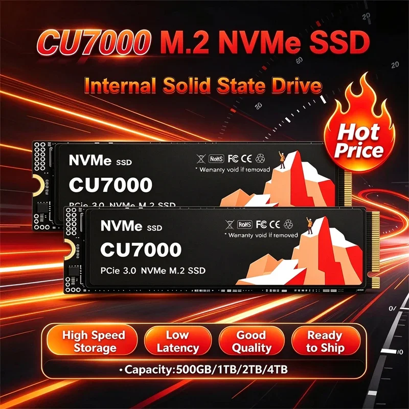 Novo SSD M.2 NVMe CU7000 PCIe 3.0, unidade de estado sólido interna de alta velocidade, 500 GB, 1 TB, 2 TB, 4 TB, para portáteis e computadores de secretária.