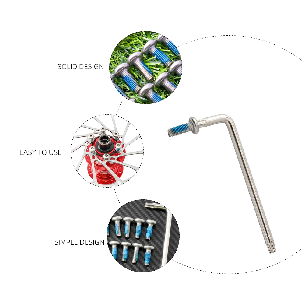 

1Set Brake Disc Screws Disc Stainless Steel Rust Resistant Bolts for Road Hybrid E-Bike Bike Screw