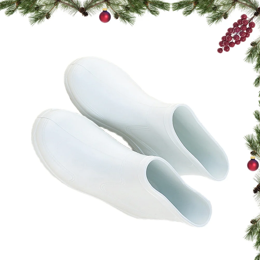 1 زوج أحذية المطر مقاومة للانزلاق التعميم تو تصميم مقعر محدب وحيد مستقرة المشي للأرضيات الرطبة فندق مختبر استخدام حجم 43 #5