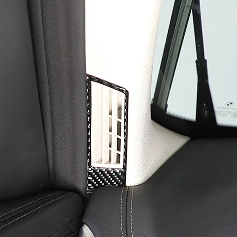 لسيارات BMW X1 U11 2023-2024 لينة من ألياف الكربون سيارة A-عمود منفذ الهواء ملصق اكسسوارات السيارات الداخلية #6