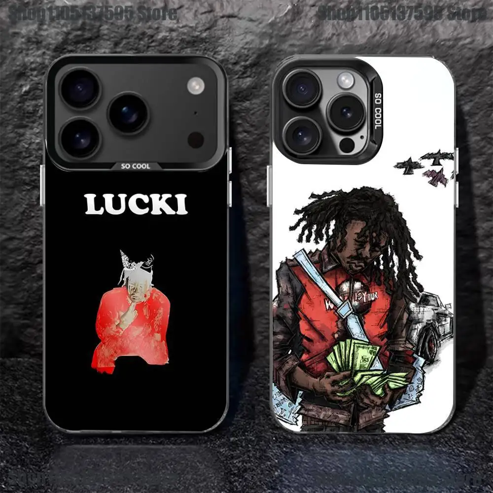

L-Lucki Rapper Gemini Phone Case For iPhone 17,16,15,14,13,12,11,Pro,XS,Max,Plus,Mini,SE4,E Black Matte Shockproof Cover