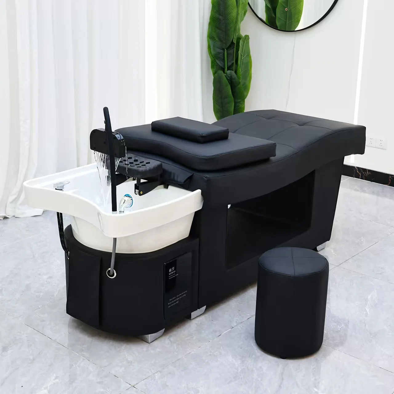 ！@PU Leather Head Spa Massage Table with Water Cycle & Steam Salon Equipment for Beauty Head Spa Physical Therapy Massage