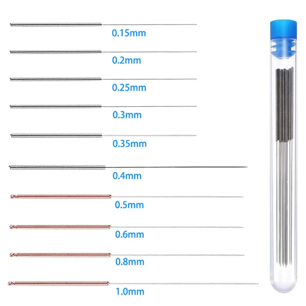 10pcs/Lot Nozzle Cleaning Needles 3D Printer Parts 0.15/0.35 Stainless Steel Nozzle Cleaning Needles Kit for Drills