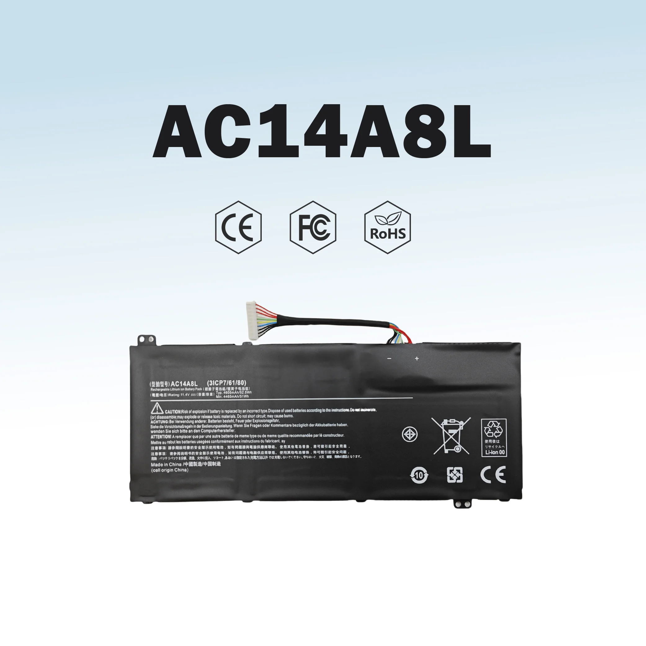 AC14A8L Laptop Battery Replace for ACER V15 Nitro Aspire VN7-571 VN7-591 VN7-571G VN7-791G VN7-591G-77A9 VN7-791 Series