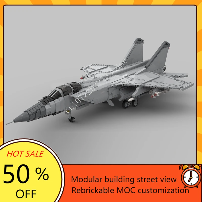 2628PCS 1:35 Scale MiG-31 Foxhound Space War Military MOC SpaceShip Battle Custom Puzzles DIY Education Assembly Model Toy Gift