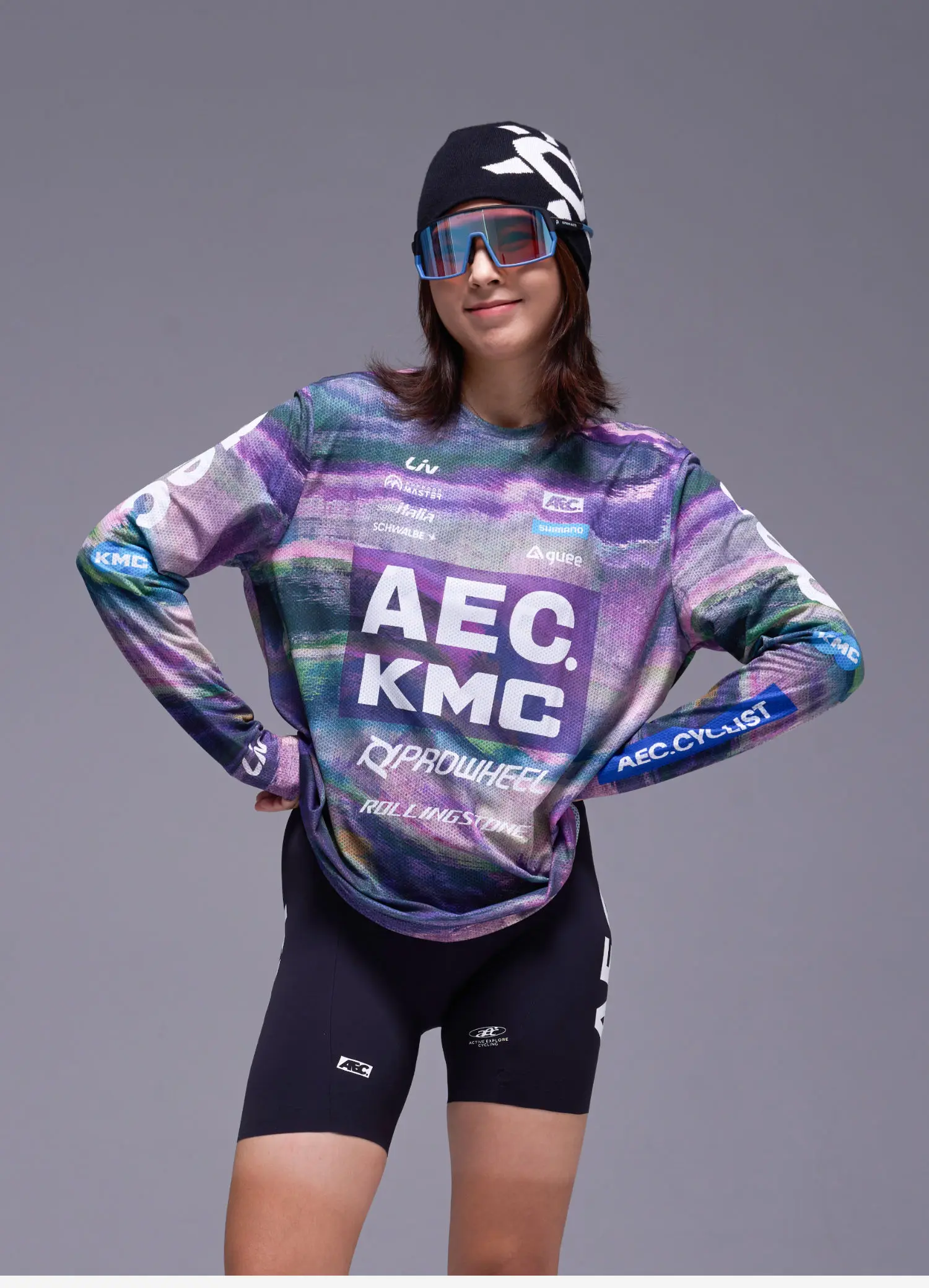 AEC.CYCLIST Damen Herren Radsporttrikot Unisex Oversized Fahrrad-T-Shirts Atmungsaktiv Schnelltrocknend Fahrrad-T-Shirts KMC Team Radsport-T-Shirt 3XL – Detail 15