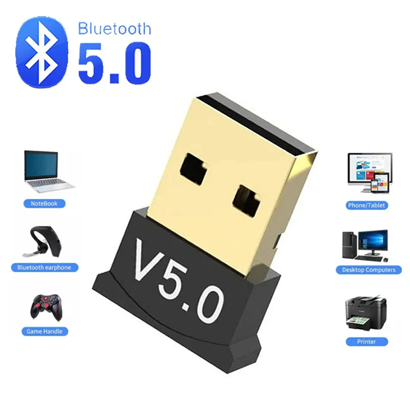 

USB Bluetooth-совместимый адаптер 5.0, беспроводной Bluetooth-адаптер для ПК, ноутбука, беспроводной динамик, аудиоприемник, передатчик