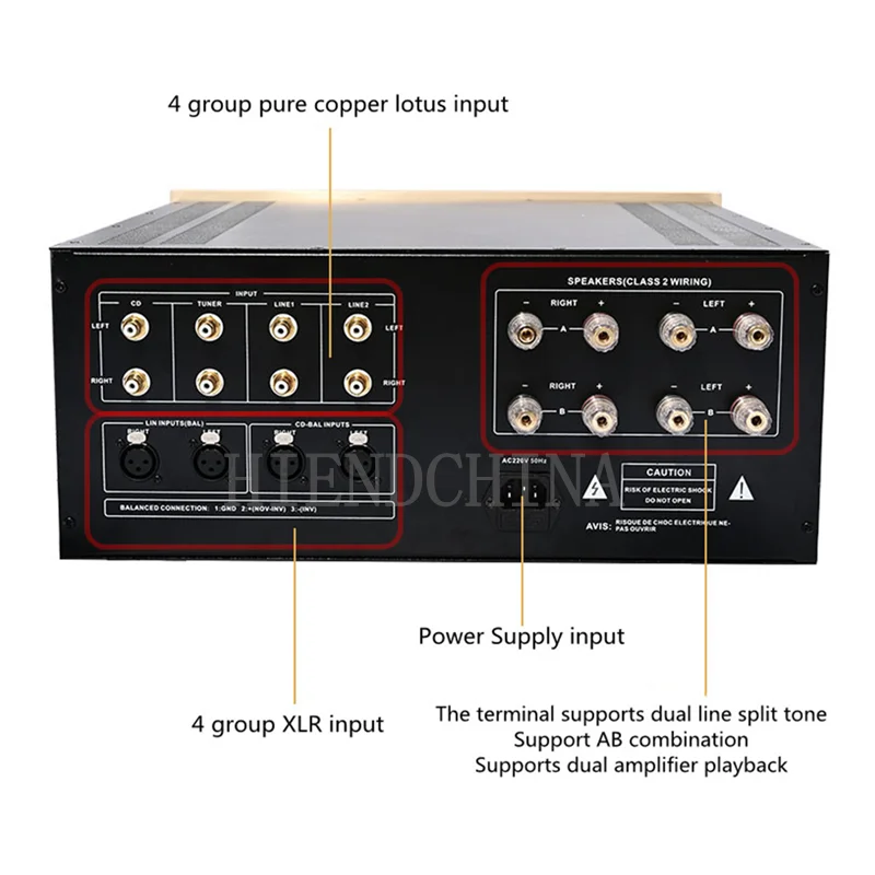 S-BACH Amp HIFI co-py Clone E-800PRO Dual Channel Class Transformer 2.0 Combiner daya tinggi 200W * 2/8ohm/ 360W * 2/4ohm