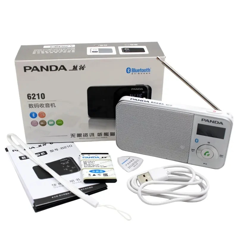 PANDA-Mini rádio mãos-livres portátil, 6210 alto-falante sem fio Bluetooth, cartão TF, bateria de lítio