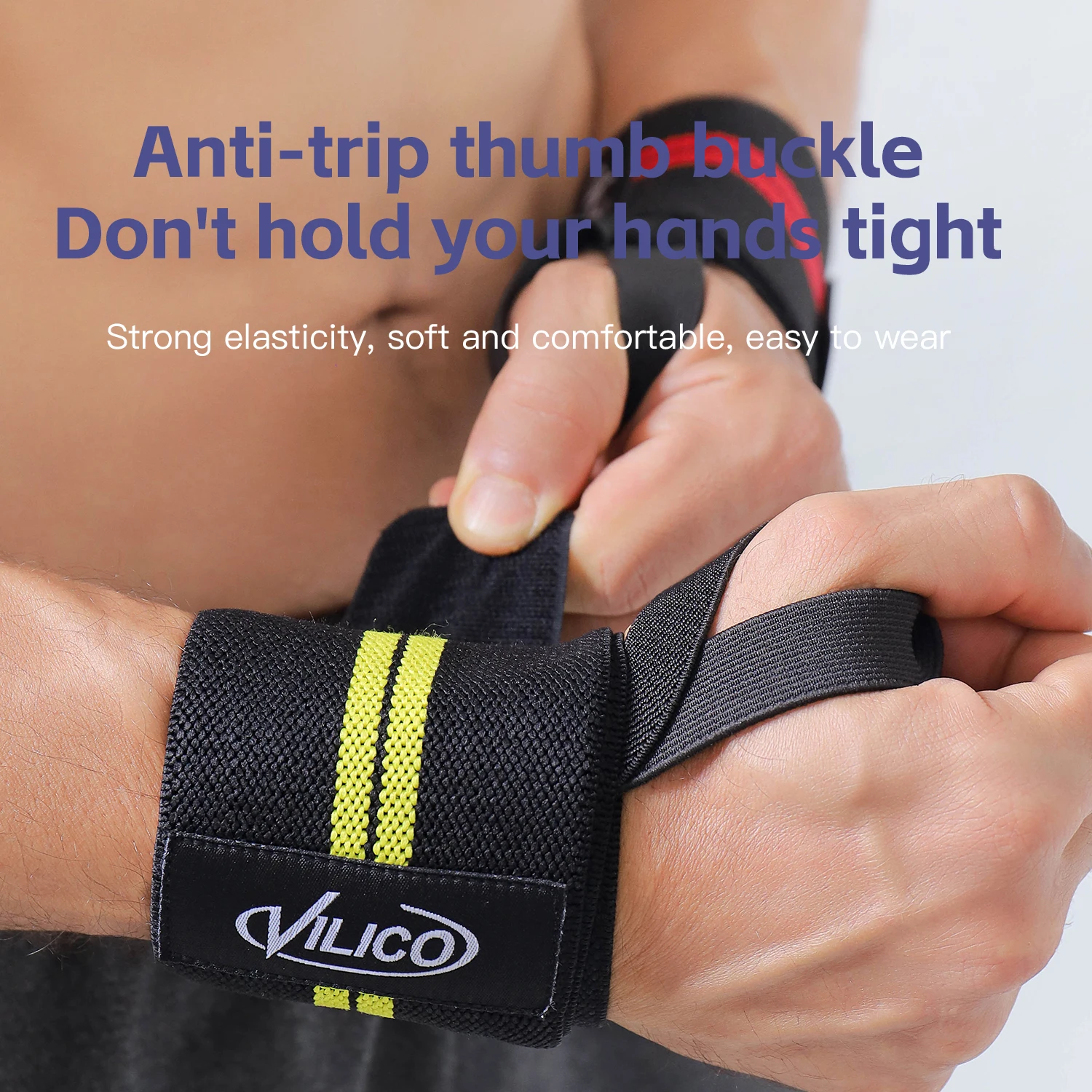 Fitness Wristband Wrapped Design With Adjustable Elasticity to Support and Stabilize The Wrist, Avoiding Wrist Injuries