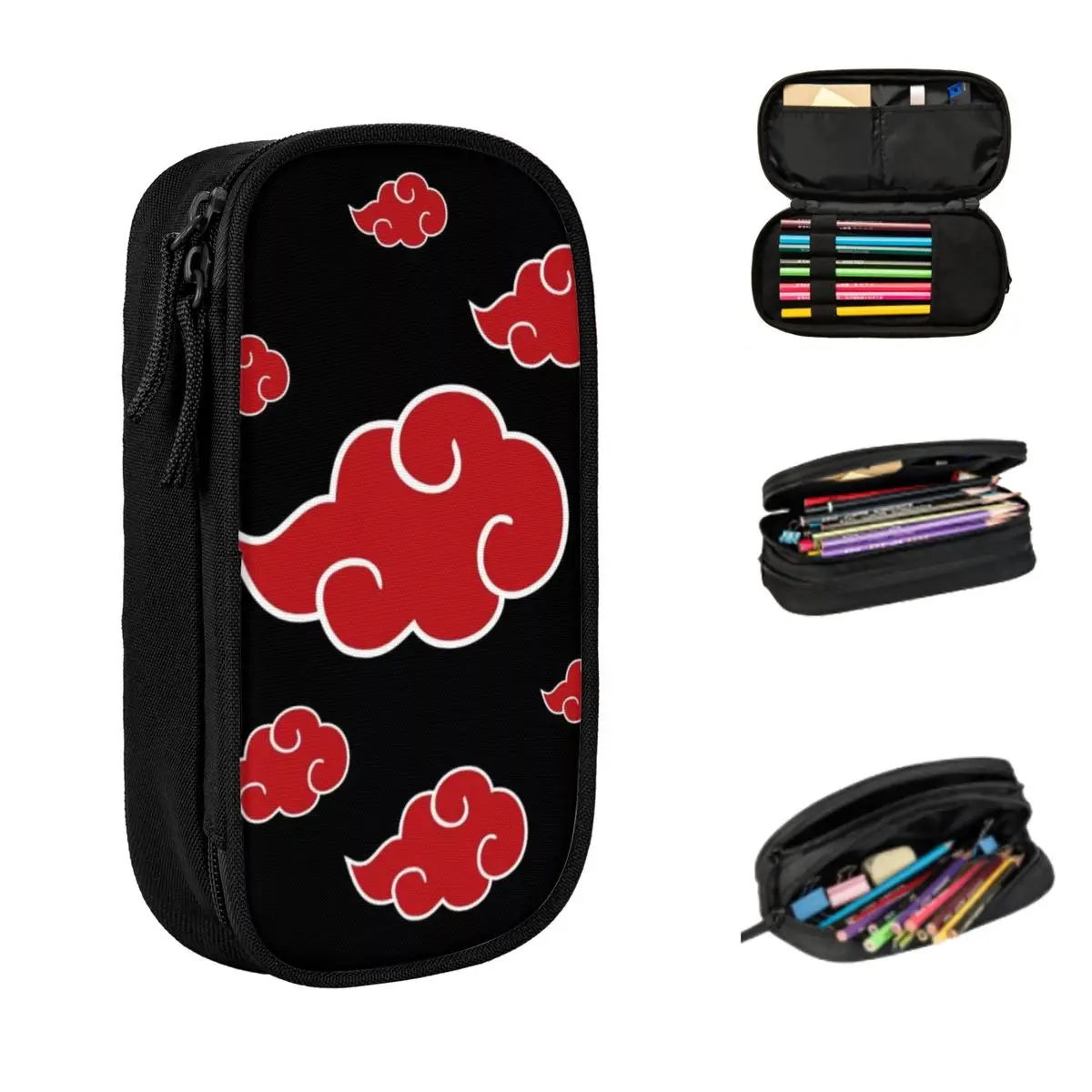 japao anime azul nuvens pen bags estojos de lapis akatsuki neji caixa de caneta de grande capacidade papelaria para meninos e meninas estudantes 01