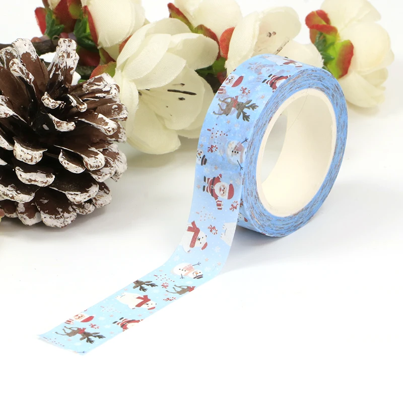 

NEW 1PC. 10M Deco Polar Bear Reindeer Snowman Santa Christmas Washi Tape for Gift Wrap & Journal Masking Tape Cute Stationery