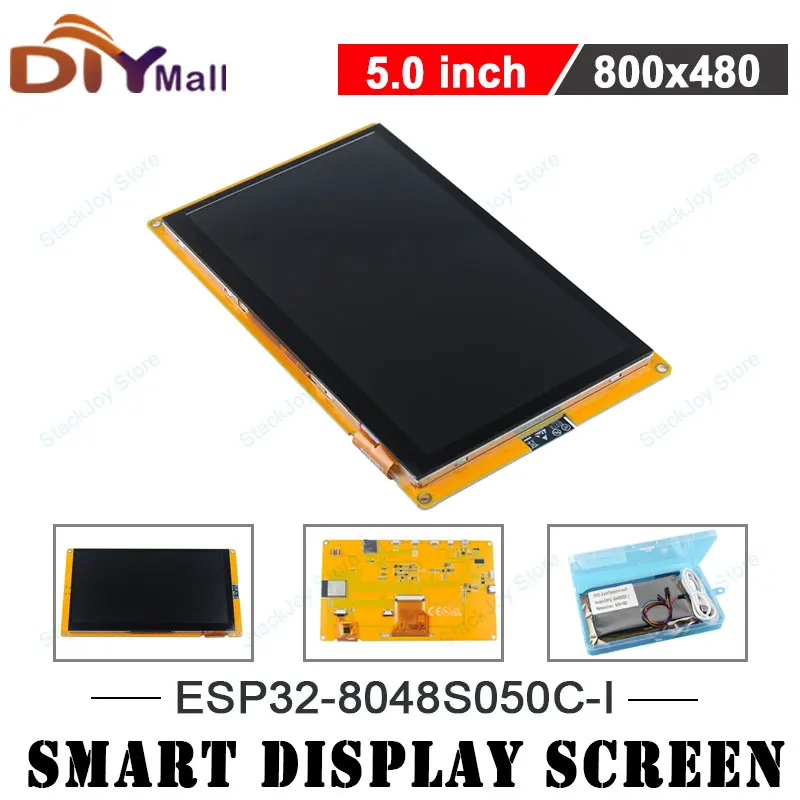 

5,0-дюймовый IPS-дисплей ESP32-S3 800×480 с емкостным сенсорным драйвером ST7262, 8 МБ PSRAM, 16 МБ флэш-памяти для проектов Arduino IDE/LVGL