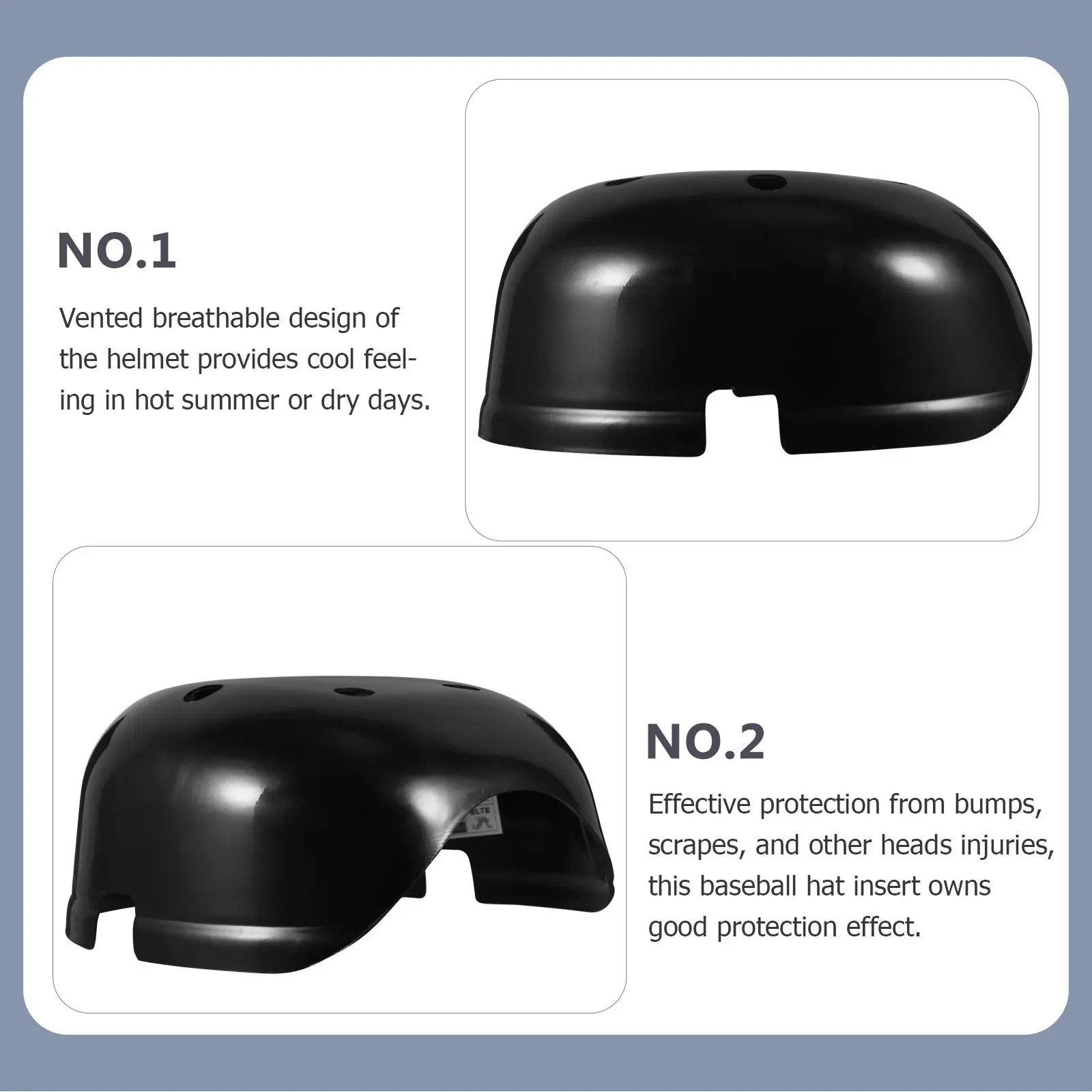 

Outdoor Work Bump Insert for Baseball Caps Black Hard ABS PP Foam Air Vent Holes 60Cm Inner Circumference 9Cm Height Safety Bump