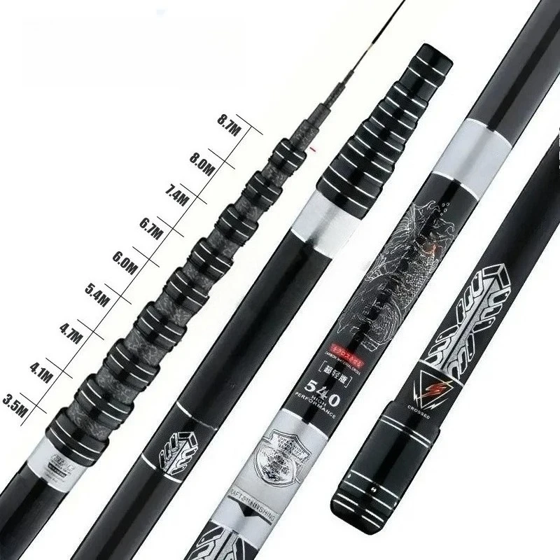 High Quality Carbon Super Light Fishing Rod Positionable Fiber Telescopic Handle Stream Pole 3.6M4.5M7.2M8M9M10M Travel Carp Rod