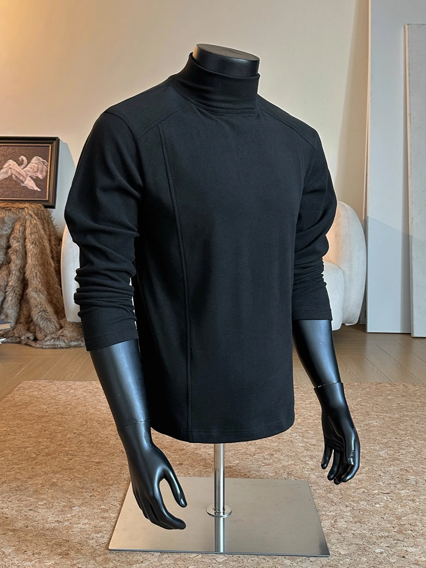 

Cleanfit Men's Thiened Long Sve Base irt f High Collar Thermal Inner Wear T-irt Winter Season Polyester Blend