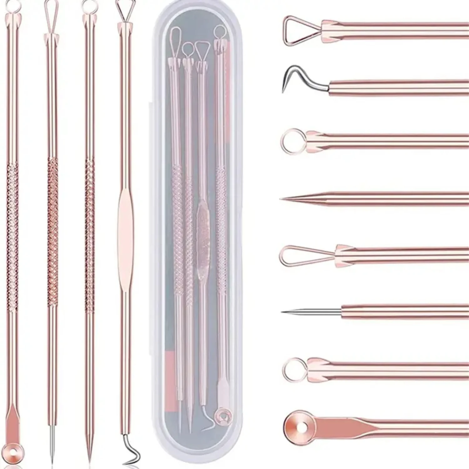 

Glamorous High-Quality Professional 4 Piece Blackhead Squeezer Set - Gentle Acne Extractor Tweezer Kit for Clear Skin - Vibrant