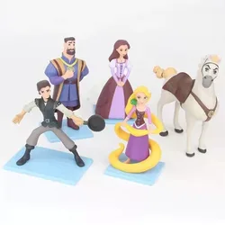 5Pcs/set Disney Princess Tangled Rapunzel GK Model Collectible Desktop Cake Decor Accessories Kids Adorable Toys Tide Play Gift