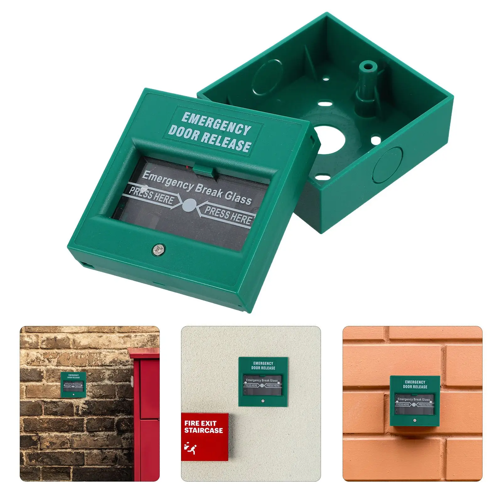 Alarm Switch Wired Emergency Button Security Manual Exit Release Plastic Break Glass for Factory