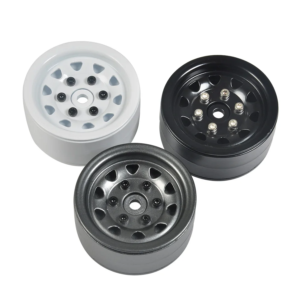 YEAHRUN 1.9 Beadlock Wheel Rims Heavy Duty Hubs for Axial SCX10 CC01 D90 D110 TRX4 TRX6 1/10 Rock Crawler Car Wheels Tires